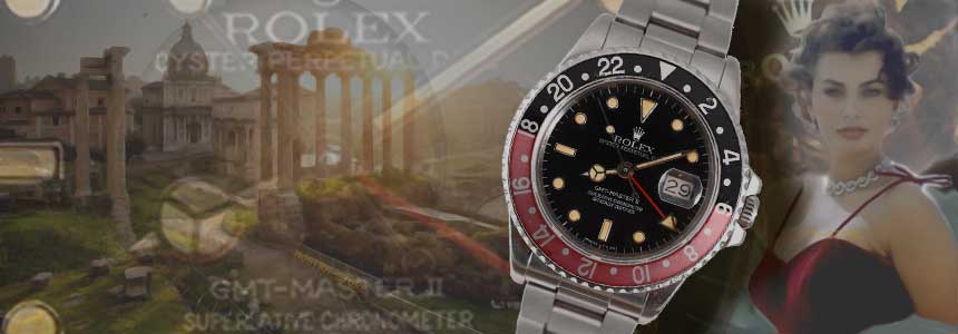 rolex gmt master 2 vintage tritium sophia loren box set